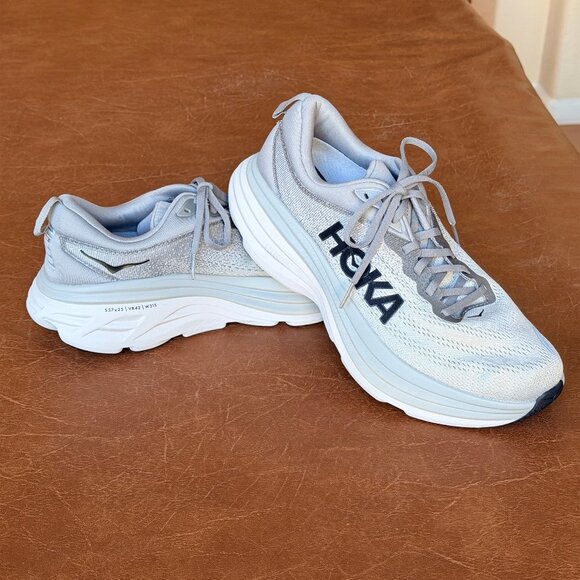 HOKA Men's Gray Bondi 8 Shoes 9.5 - Picture 3 of 17